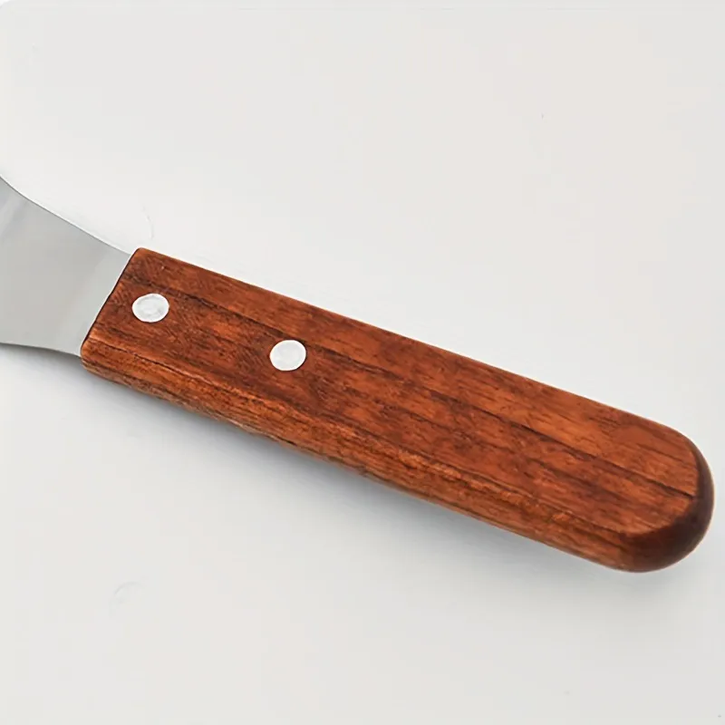 Stainless Steel Spatula Turner with Wooden Handle - Pancake, Cake, Pizza, Steak, BBQ, Griddle, and Fish Spatula - Versatile Kitchen Utensil showcase 3