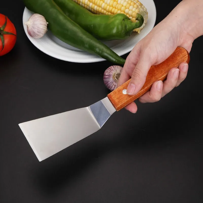Stainless Steel Spatula Turner with Wooden Handle - Pancake, Cake, Pizza, Steak, BBQ, Griddle, and Fish Spatula - Versatile Kitchen Utensil thumbnail 4