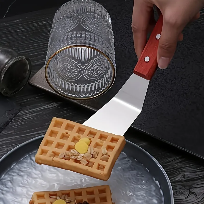 Stainless Steel Spatula Turner with Wooden Handle - Pancake, Cake, Pizza, Steak, BBQ, Griddle, and Fish Spatula - Versatile Kitchen Utensil showcase 11