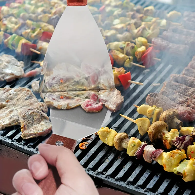 Stainless Steel Spatula Turner with Wooden Handle - Pancake, Cake, Pizza, Steak, BBQ, Griddle, and Fish Spatula - Versatile Kitchen Utensil showcase 9