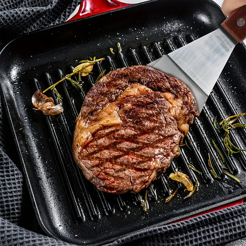 Stainless Steel Spatula Turner with Wooden Handle - Pancake, Cake, Pizza, Steak, BBQ, Griddle, and Fish Spatula - Versatile Kitchen Utensil showcase 8