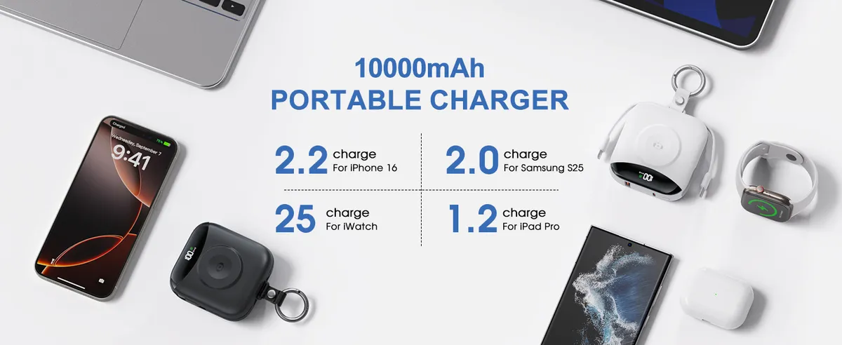 Apple Watch Wireless Charger Power Bank - Portable Magnetic Fast Charging Station - UL2056/FCC/CE/UKCA Certified - Travel Friendly - Compatible with iWatch Series showcase 4
