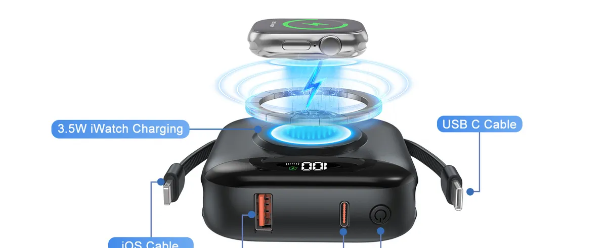 Apple Watch Wireless Charger Power Bank - Portable Magnetic Fast Charging Station - UL2056/FCC/CE/UKCA Certified - Travel Friendly - Compatible with iWatch Series showcase 17