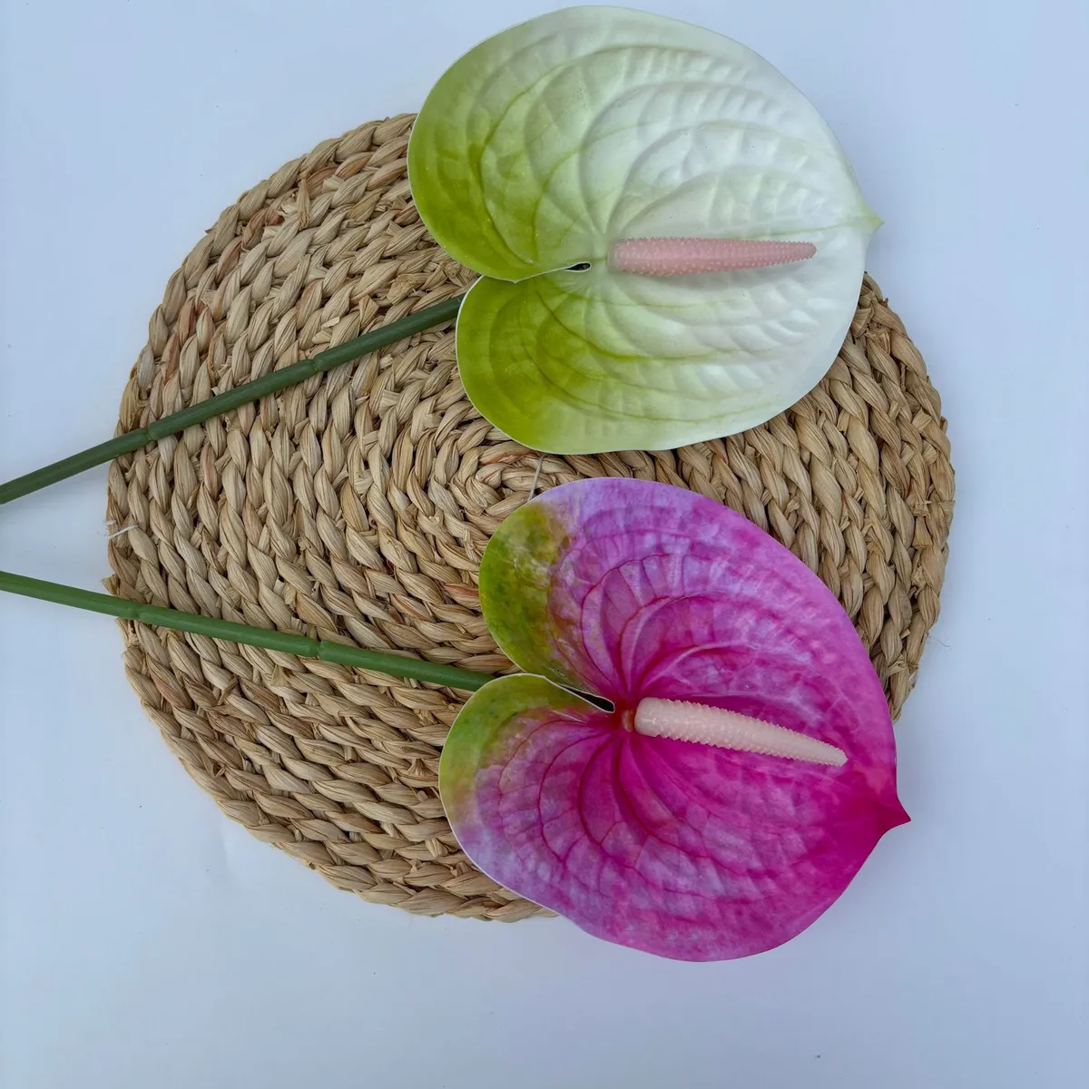 Artificial Flamingo Palm Flower Decoration - Single Hand Red Palm Fake Flower for Home, Wedding, and Soft Flower Art Ornaments showcase 5