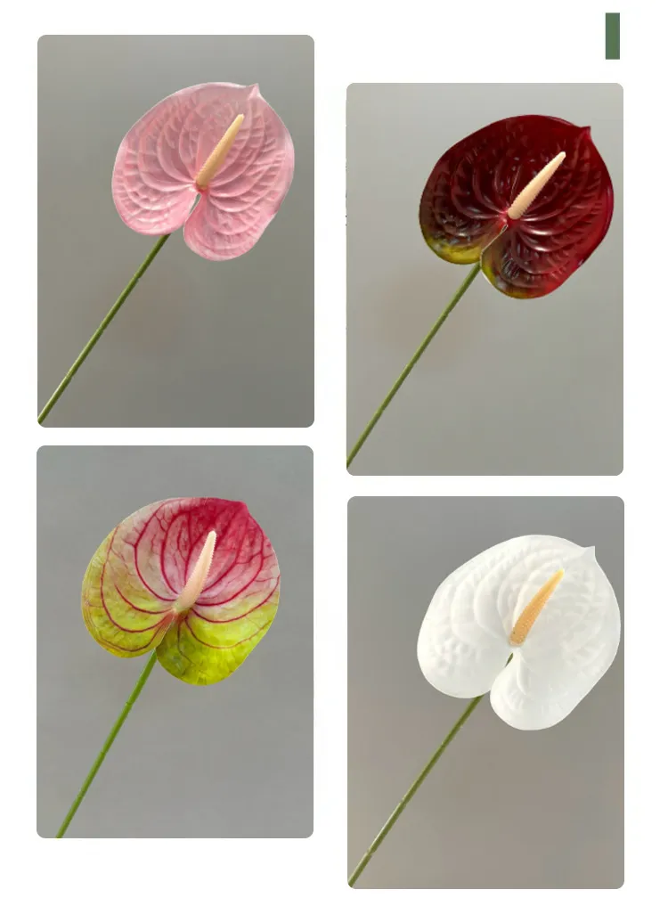 Artificial Flamingo Palm Flower Decoration - Single Hand Red Palm Fake Flower for Home, Wedding, and Soft Flower Art Ornaments showcase 7