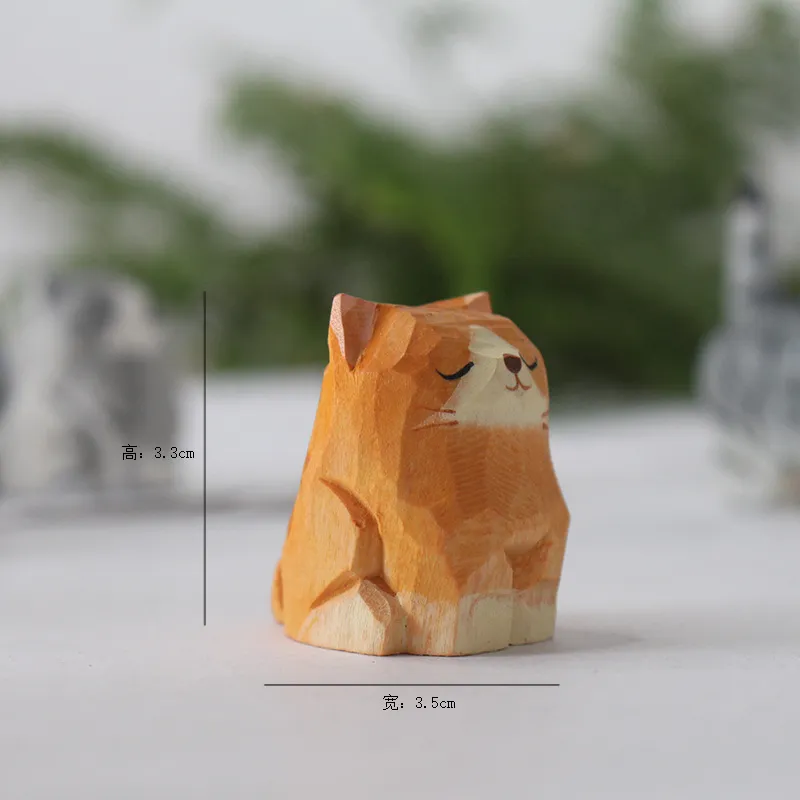 Cute Wooden Tiger Ornaments - Hand Carved Small Animal Pendants - Cartoon Style Wood Carving Gifts for Kids and Adults thumbnail 6