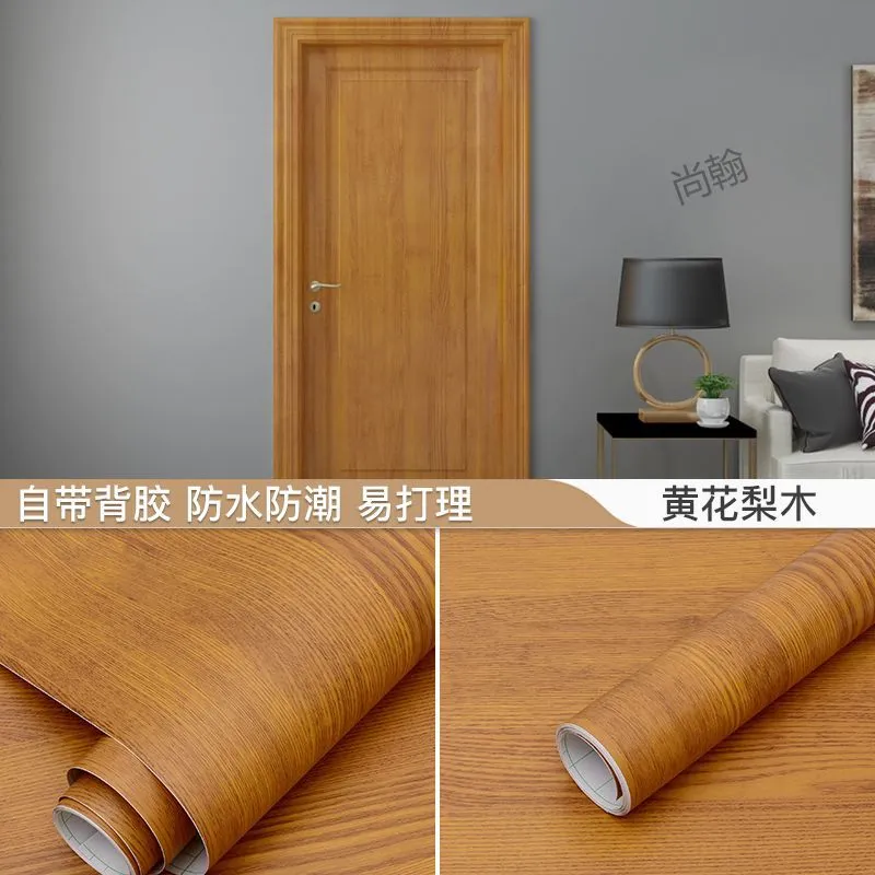 Wood Grain Self-Adhesive Wallpaper Stickers - Waterproof, Oil-Proof, Color Change Renovation for Home, Bedroom, Dorm, Desktop, and Walls - Wholesale Available thumbnail 6