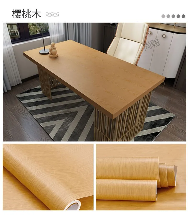 Wood Grain Self-Adhesive Wallpaper Stickers - Waterproof, Oil-Proof, Color Change Renovation for Home, Bedroom, Dorm, Desktop, and Walls - Wholesale Available showcase 16