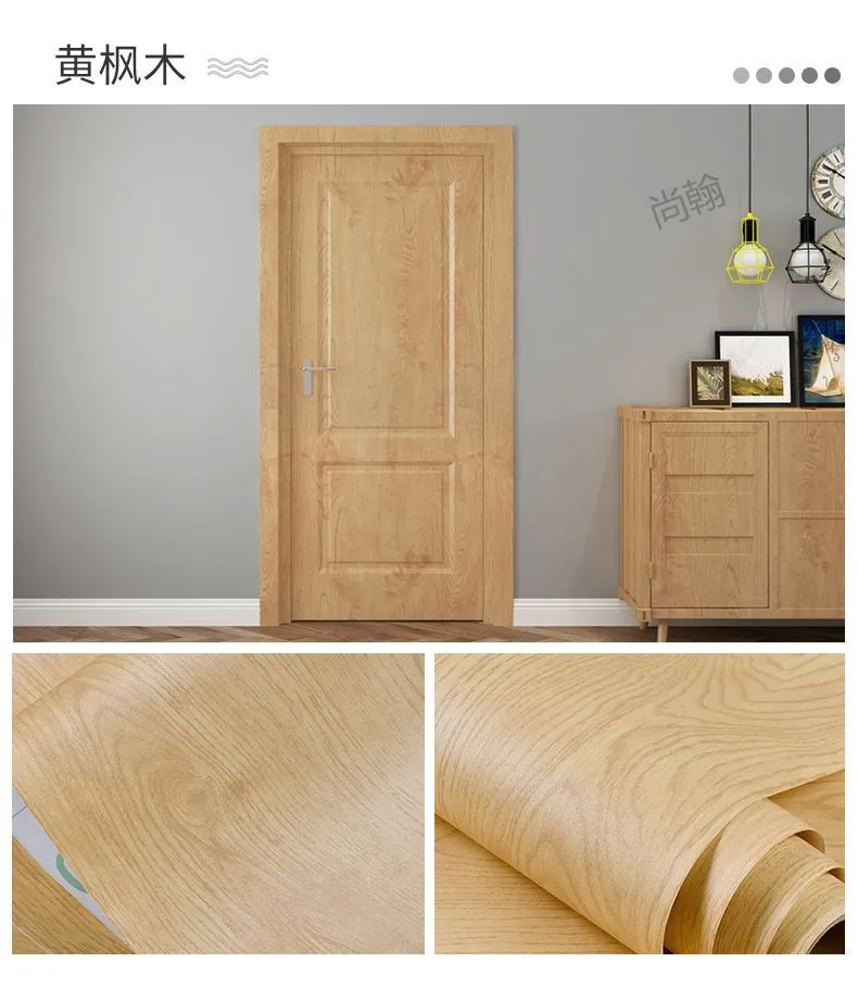Wood Grain Self-Adhesive Wallpaper Stickers - Waterproof, Oil-Proof, Color Change Renovation for Home, Bedroom, Dorm, Desktop, and Walls - Wholesale Available showcase 12