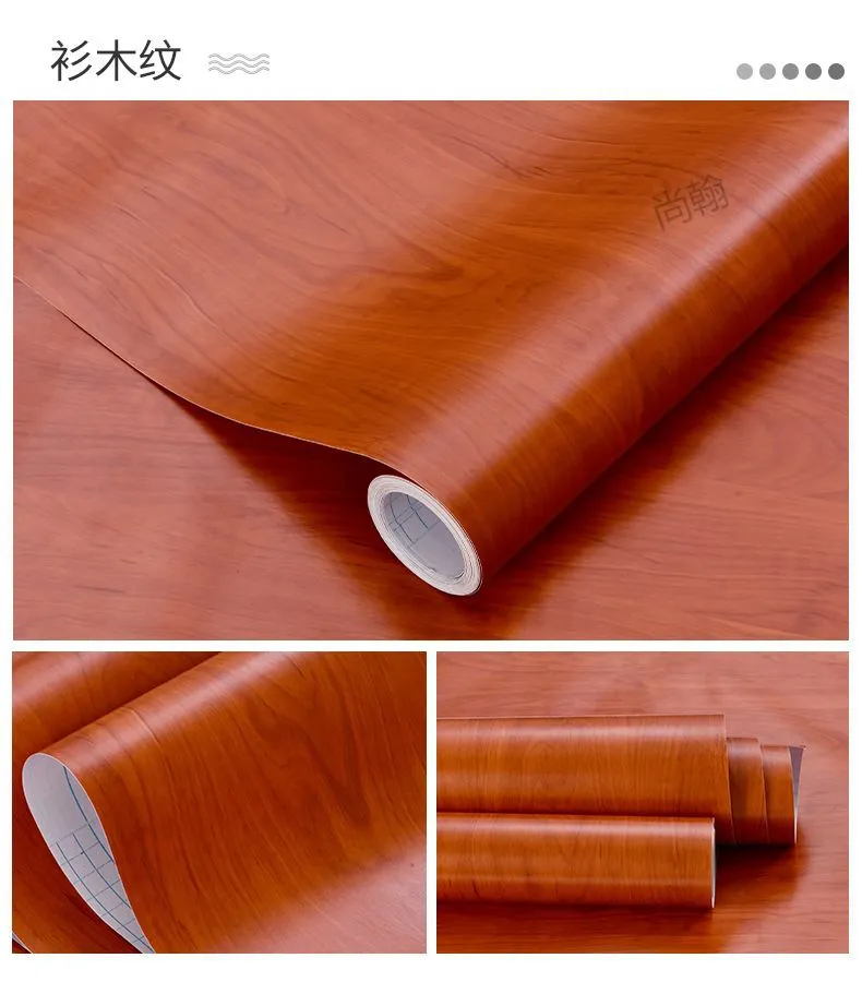 Wood Grain Self-Adhesive Wallpaper Stickers - Waterproof, Oil-Proof, Color Change Renovation for Home, Bedroom, Dorm, Desktop, and Walls - Wholesale Available showcase 17