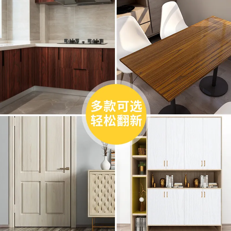 Wood Grain Self-Adhesive Wallpaper Stickers - Waterproof, Oil-Proof, Color Change Renovation for Home, Bedroom, Dorm, Desktop, and Walls - Wholesale Available thumbnail 3