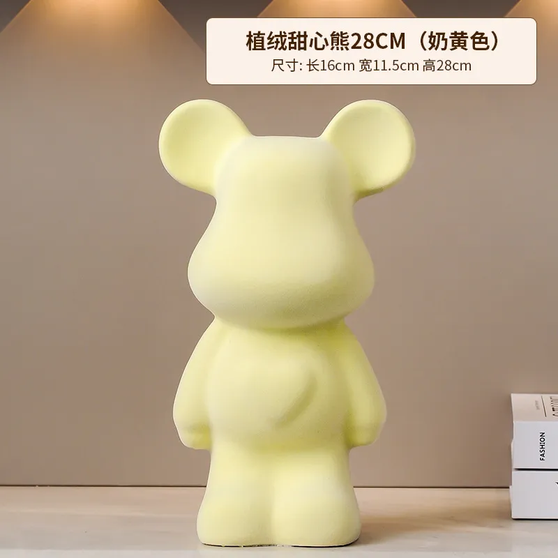 Luxury Ceramic Bear Figurine TV Cabinet Decoration Ornament - Modern Living Room Wine Cabinet Decor for New Home, Internet Celebrity Style thumbnail 10