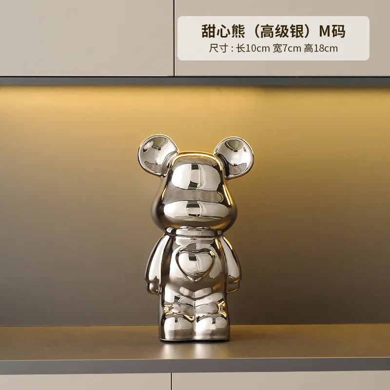 Sweetheart Bear - Silver 18cm
