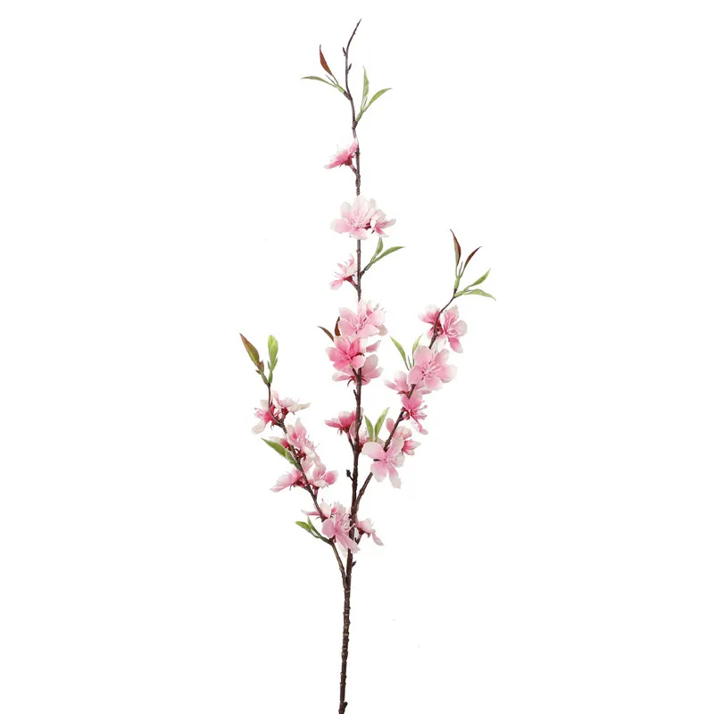 Artificial Peach Blossom Branch Silk Flower Bouquet - Realistic Plum Blossom Floral Arrangement for Living Room Wedding Home Decoration Dining Table Centerpiece thumbnail 5