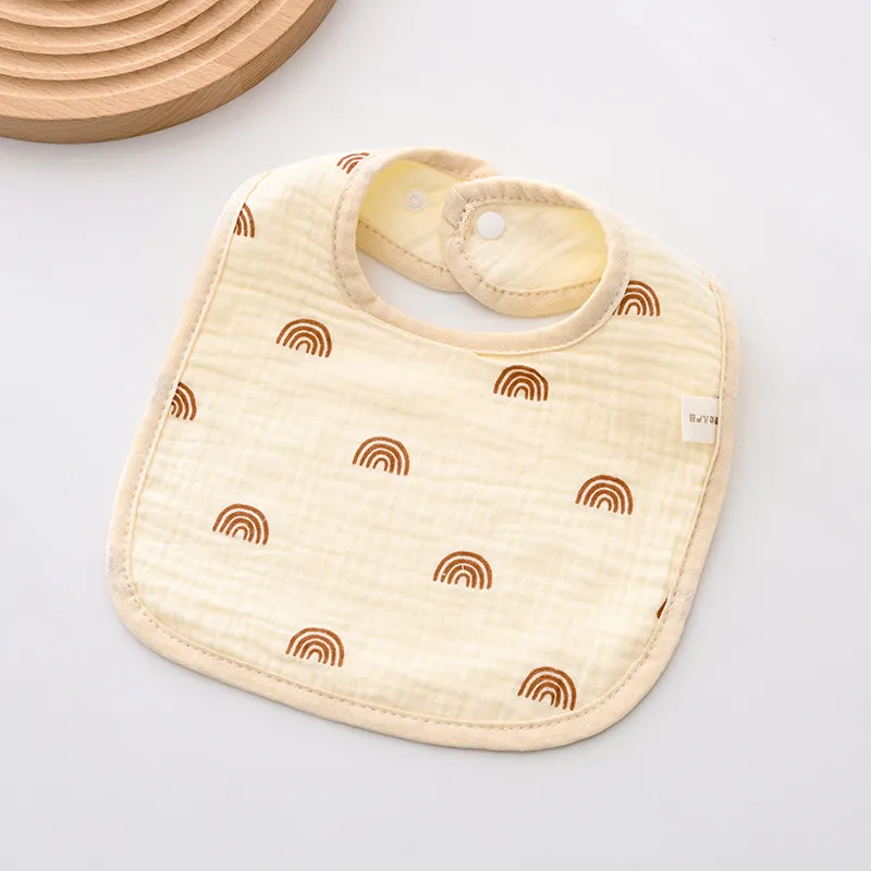 Baby Bibs 100% Pure Cotton, Soft Absorbent Gauze, 6-Layer Thick, Newborn Infant Toddler Feeding Bibs, Unisex Design, Burp Cloths for Sensitive Skin thumbnail 10