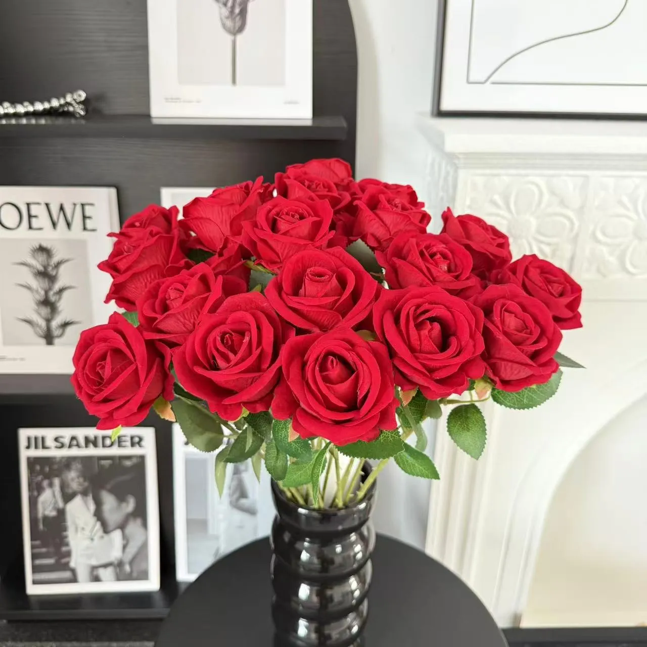 Artificial Velvet Roses - Single Stem Fake Flowers for Wedding, Home Decoration, Bouquets, and Wholesale thumbnail 4