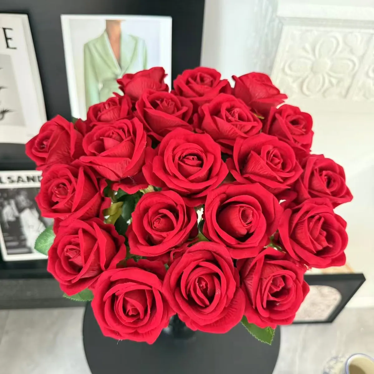 Artificial Velvet Roses - Single Stem Fake Flowers for Wedding, Home Decoration, Bouquets, and Wholesale showcase 6