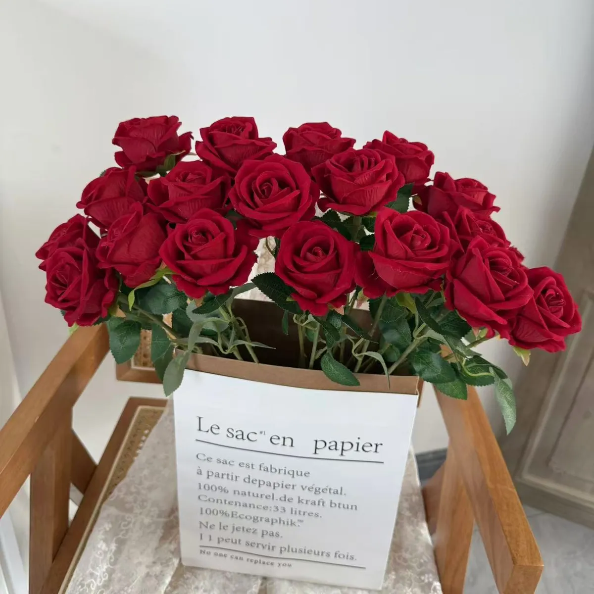 Artificial Velvet Roses - Single Stem Fake Flowers for Wedding, Home Decoration, Bouquets, and Wholesale showcase 7