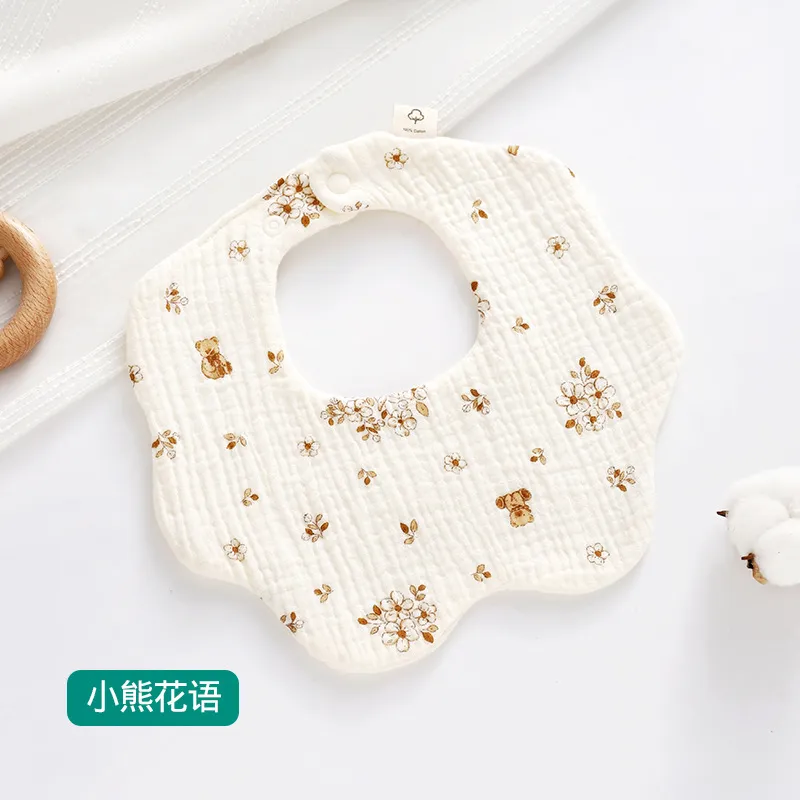 Soft Cotton Baby Bibs 360 Degree Rotating - 6 Layer Gauze, Adjustable Snap Buttons, Infant and Toddler Saliva Towel, Class A Material thumbnail 10
