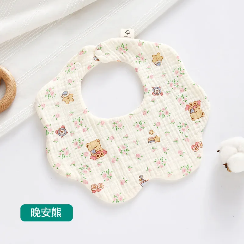 Soft Cotton Baby Bibs 360 Degree Rotating - 6 Layer Gauze, Adjustable Snap Buttons, Infant and Toddler Saliva Towel, Class A Material thumbnail 6