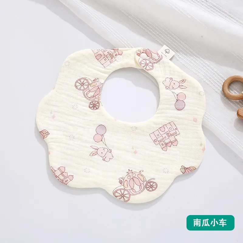 Soft Cotton Baby Bibs 360 Degree Rotating - 6 Layer Gauze, Adjustable Snap Buttons, Infant and Toddler Saliva Towel, Class A Material thumbnail 9