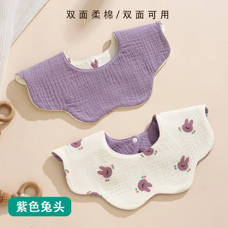 Baby Bibs 360 Degree Rotating Cotton Gauze Saliva Towel - Waterproof, Double-Sided, Korean Style Ins Design for Infants and Toddlers thumbnail 8
