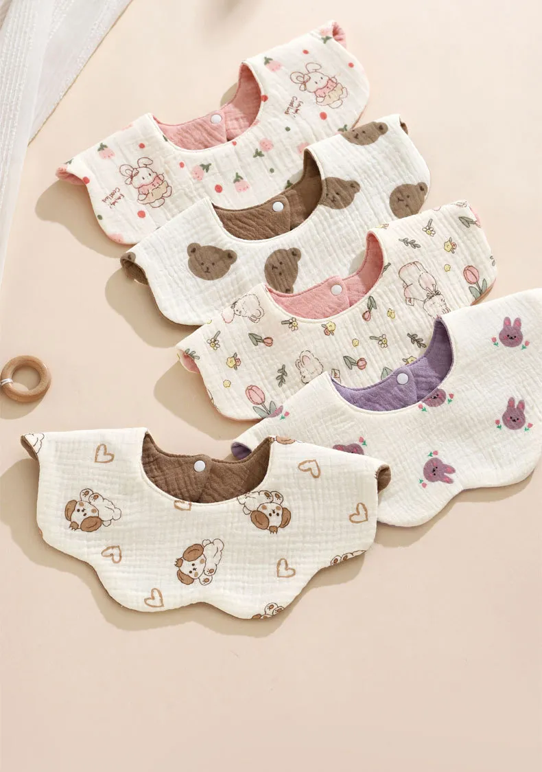 Baby Bibs 360 Degree Rotating Cotton Gauze Saliva Towel - Waterproof, Double-Sided, Korean Style Ins Design for Infants and Toddlers showcase 11