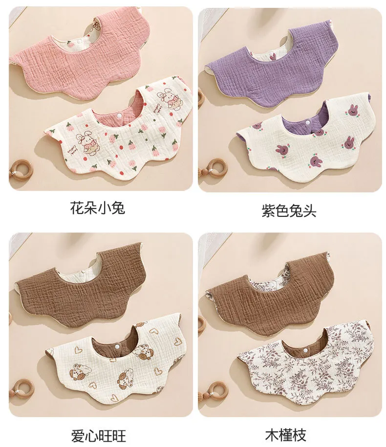 Baby Bibs 360 Degree Rotating Cotton Gauze Saliva Towel - Waterproof, Double-Sided, Korean Style Ins Design for Infants and Toddlers showcase 20