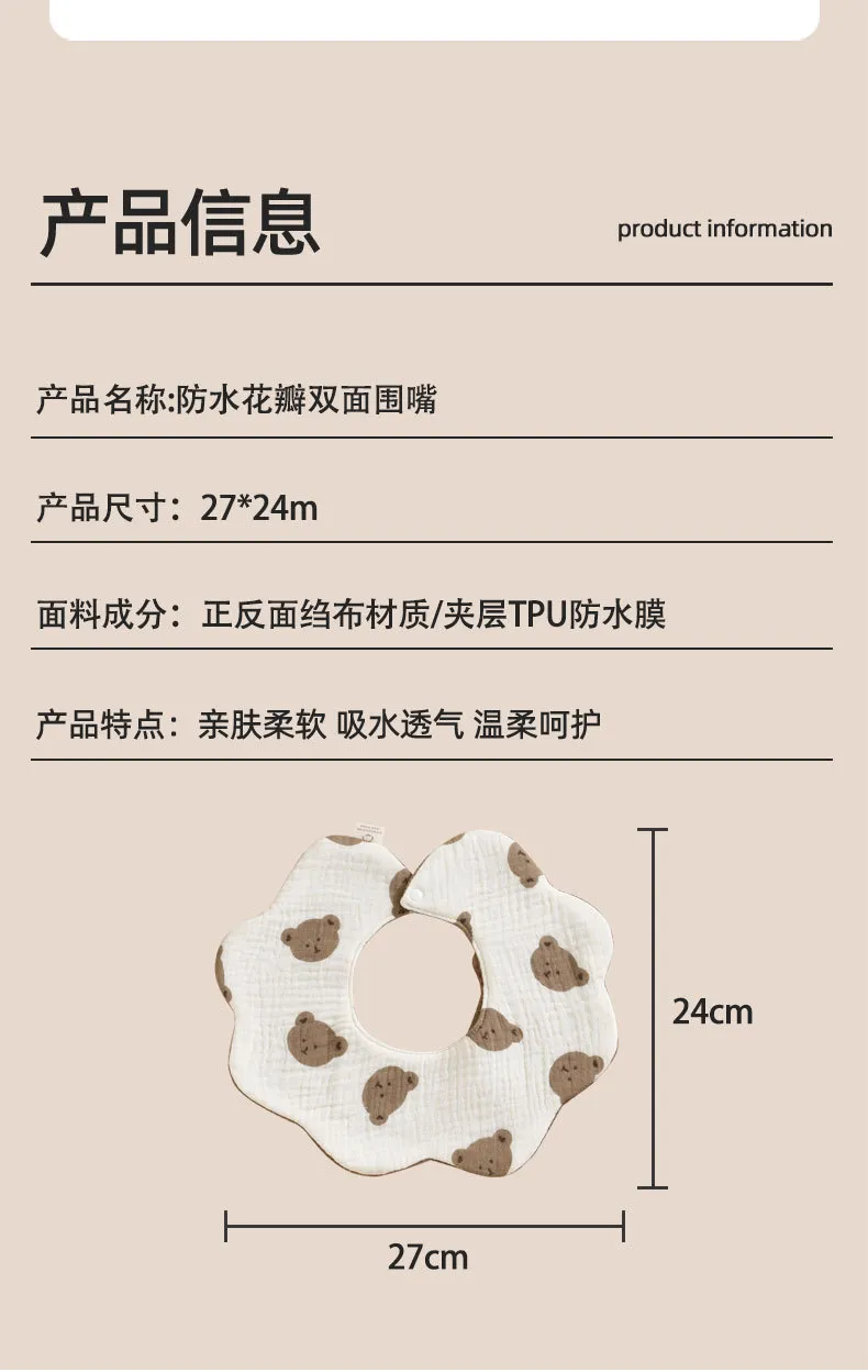 Baby Bibs 360 Degree Rotating Cotton Gauze Saliva Towel - Waterproof, Double-Sided, Korean Style Ins Design for Infants and Toddlers showcase 18
