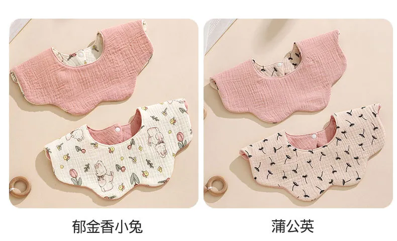 Baby Bibs 360 Degree Rotating Cotton Gauze Saliva Towel - Waterproof, Double-Sided, Korean Style Ins Design for Infants and Toddlers showcase 19