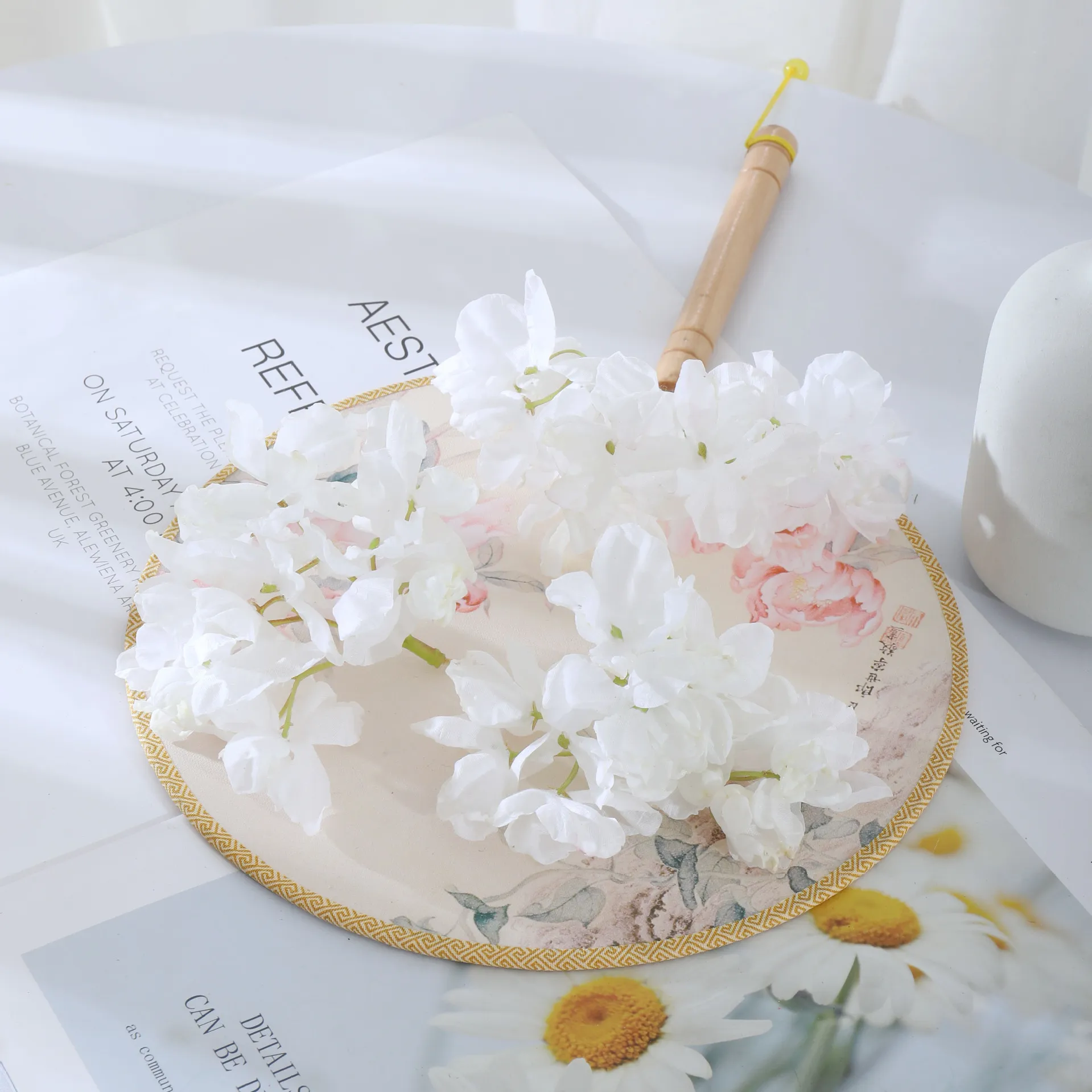 Artificial Hydrangea Flowers for Crafts - Burnt Edge Silk Hydrangeas for DIY Projects, Hair Accessories, Hanfu Matching, Home Decoration, Wedding Decor thumbnail 3