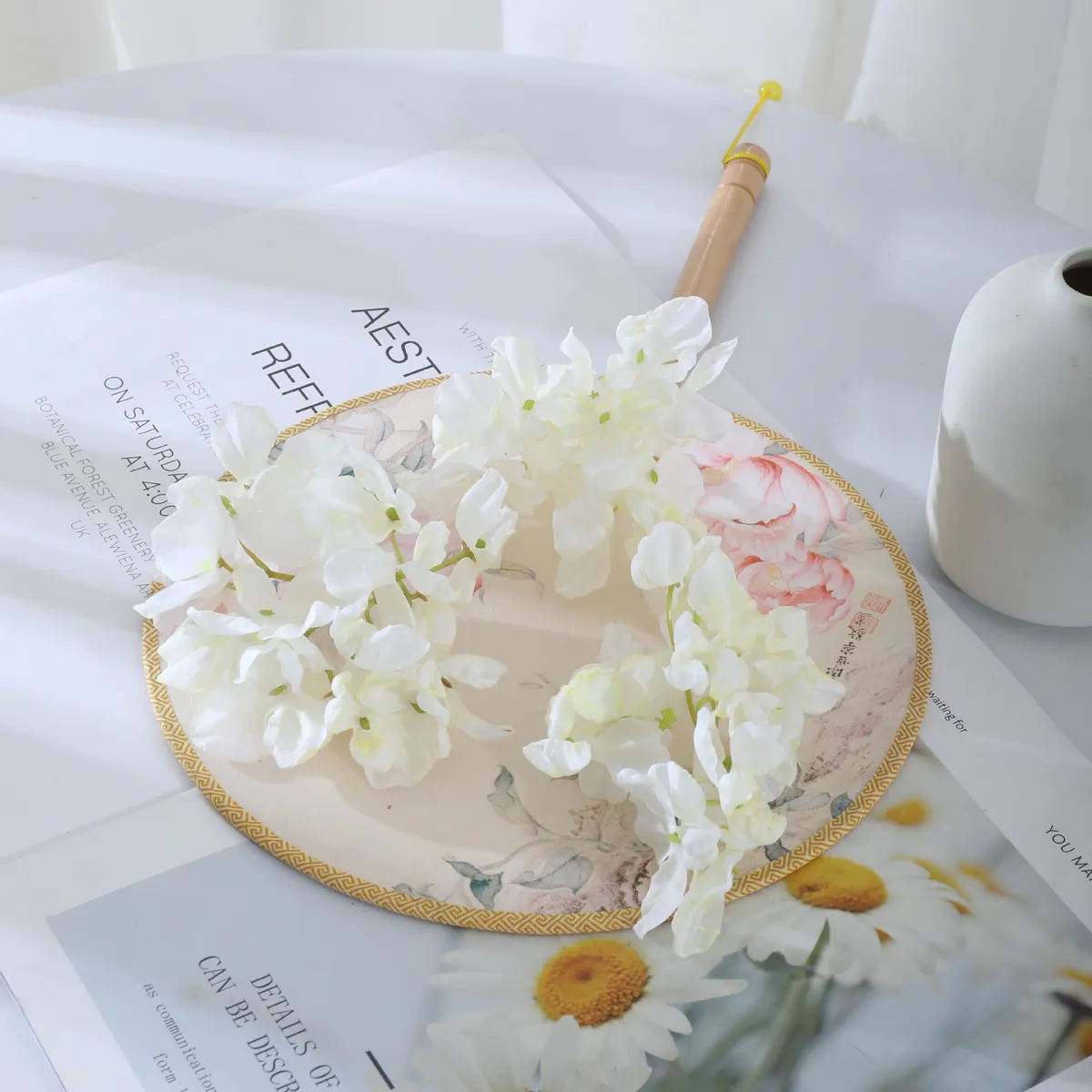 Artificial Hydrangea Flowers for Crafts - Burnt Edge Silk Hydrangeas for DIY Projects, Hair Accessories, Hanfu Matching, Home Decoration, Wedding Decor showcase 9
