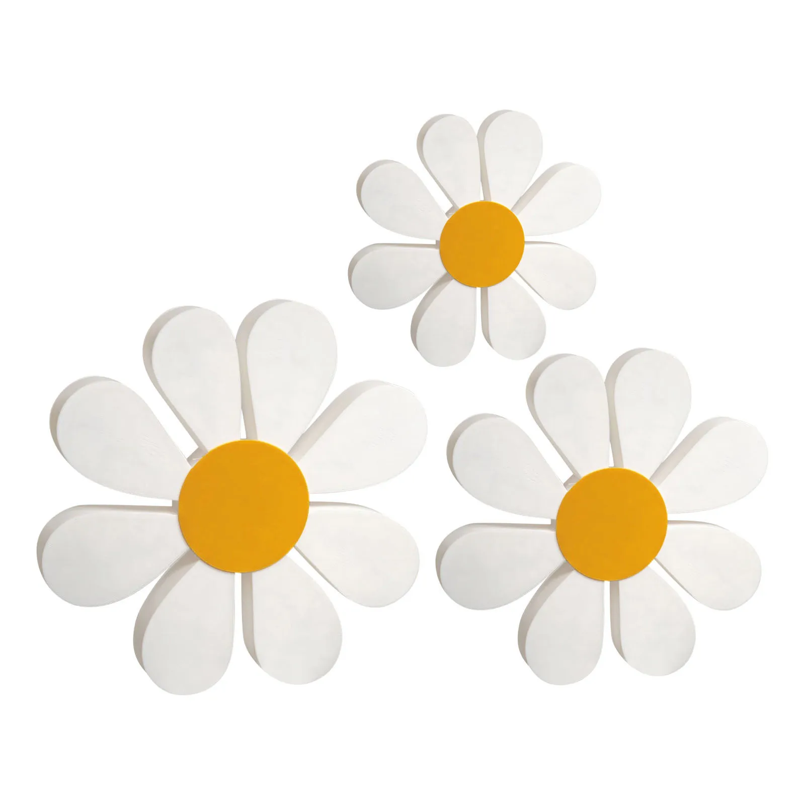 Daisy Wooden Ornaments 3D Set - Yellow and White Flower Home Decor - Cross-Border Wooden Crafts for Living Room, Bedroom, Office Decoration thumbnail 5