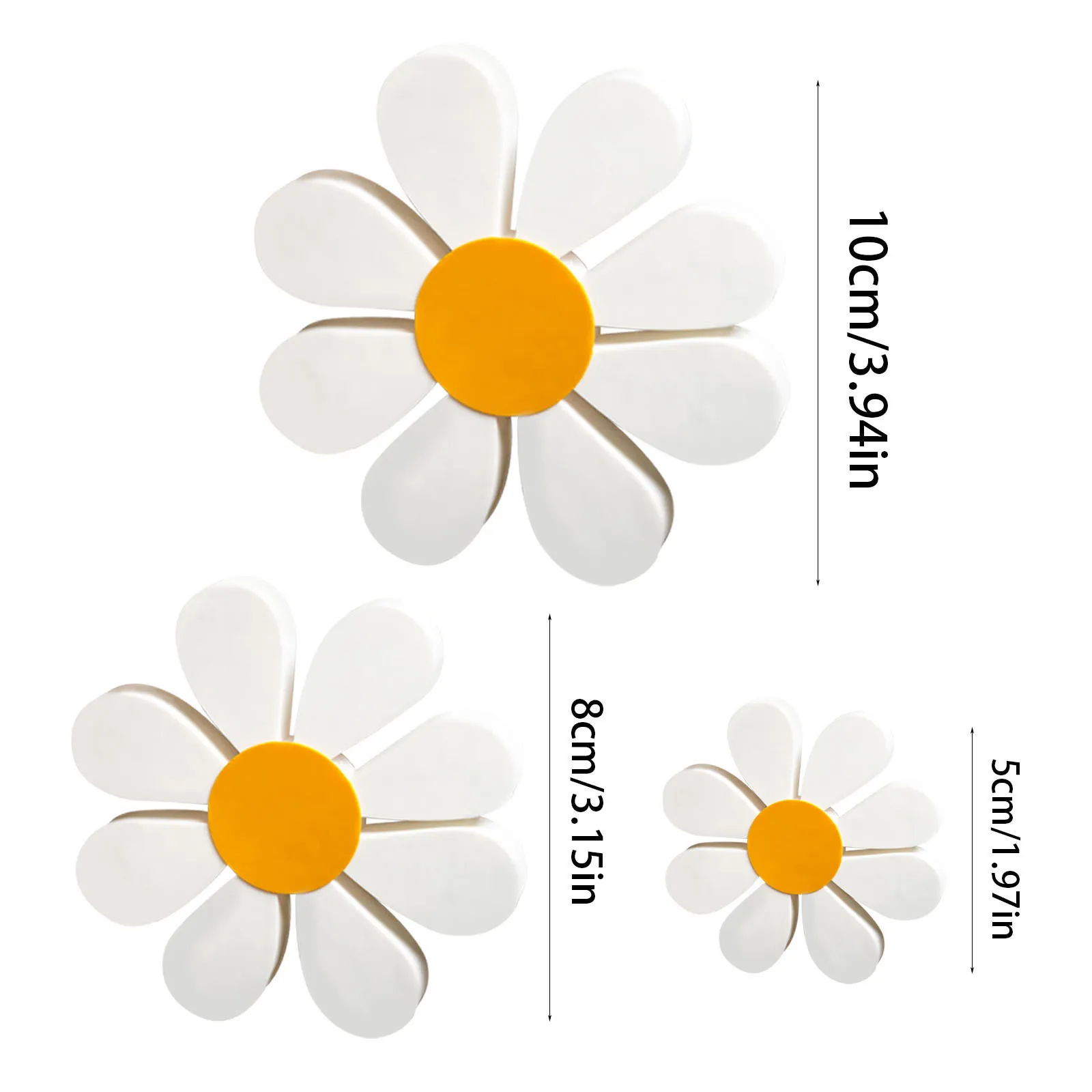 Daisy Wooden Ornaments 3D Set - Yellow and White Flower Home Decor - Cross-Border Wooden Crafts for Living Room, Bedroom, Office Decoration thumbnail 6