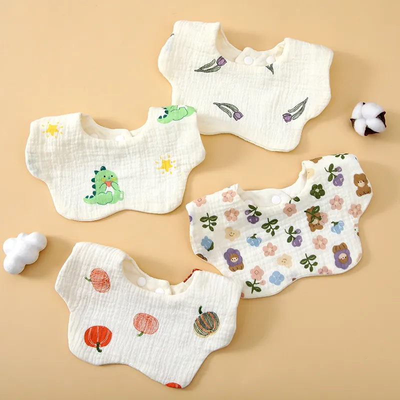 Baby Bibs 6-Layer Cotton Gauze Breathable Saliva Towel Newborn Bib Class A Male Female Petal Bibs Soft Absorbent Feeding Dribble Bibs thumbnail 1