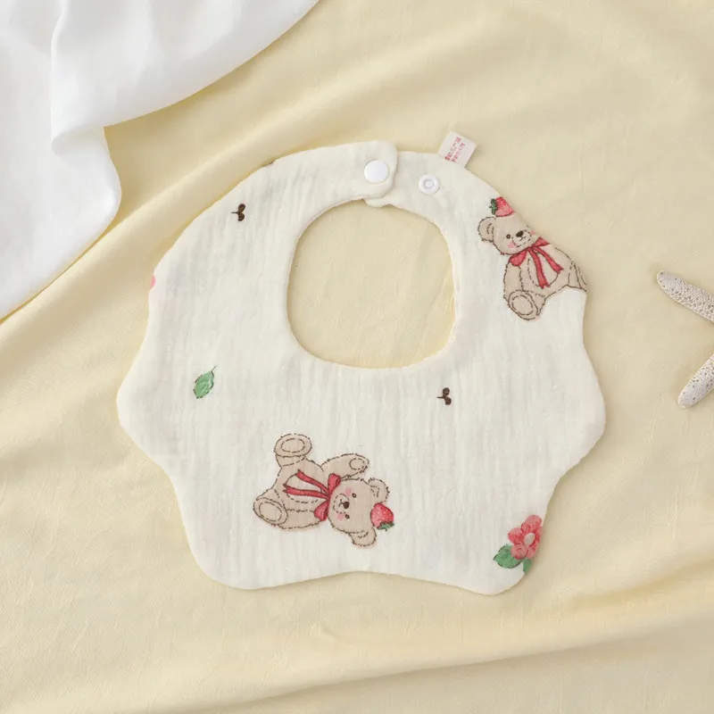 Baby Bibs 6-Layer Cotton Gauze Breathable Saliva Towel Newborn Bib Class A Male Female Petal Bibs Soft Absorbent Feeding Dribble Bibs thumbnail 6