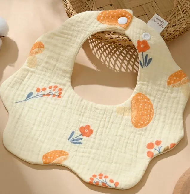 Baby Bibs 6-Layer Cotton Gauze Breathable Saliva Towel Newborn Bib Class A Male Female Petal Bibs Soft Absorbent Feeding Dribble Bibs thumbnail 8