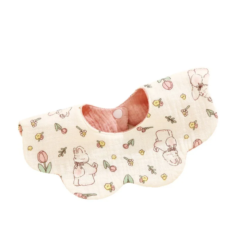 Waterproof Baby Bibs 360 Degree Rotating Petal Design - Newborn Saliva Towel, A-Class Gauze, Infant Bibs for Feeding and Drooling thumbnail 5
