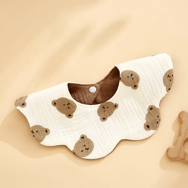 Waterproof Baby Bibs 360 Degree Rotating Petal Design - Newborn Saliva Towel, A-Class Gauze, Infant Bibs for Feeding and Drooling thumbnail 9