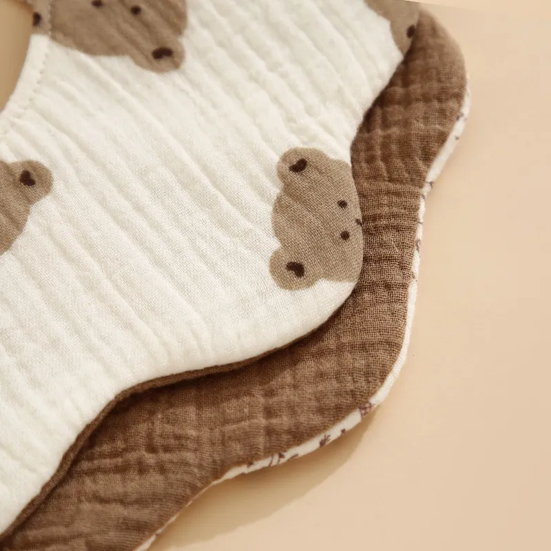 Waterproof Baby Bibs 360 Degree Rotating Petal Design - Newborn Saliva Towel, A-Class Gauze, Infant Bibs for Feeding and Drooling thumbnail 4