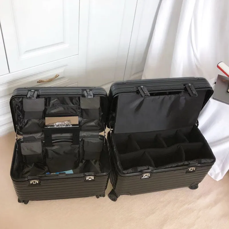 18-Inch Aluminum Frame Luggage Trolley Case - Captain Box Aviation Boarding Suitcase with Universal Wheels - Fashion Photography Travel for Men & Women showcase 9