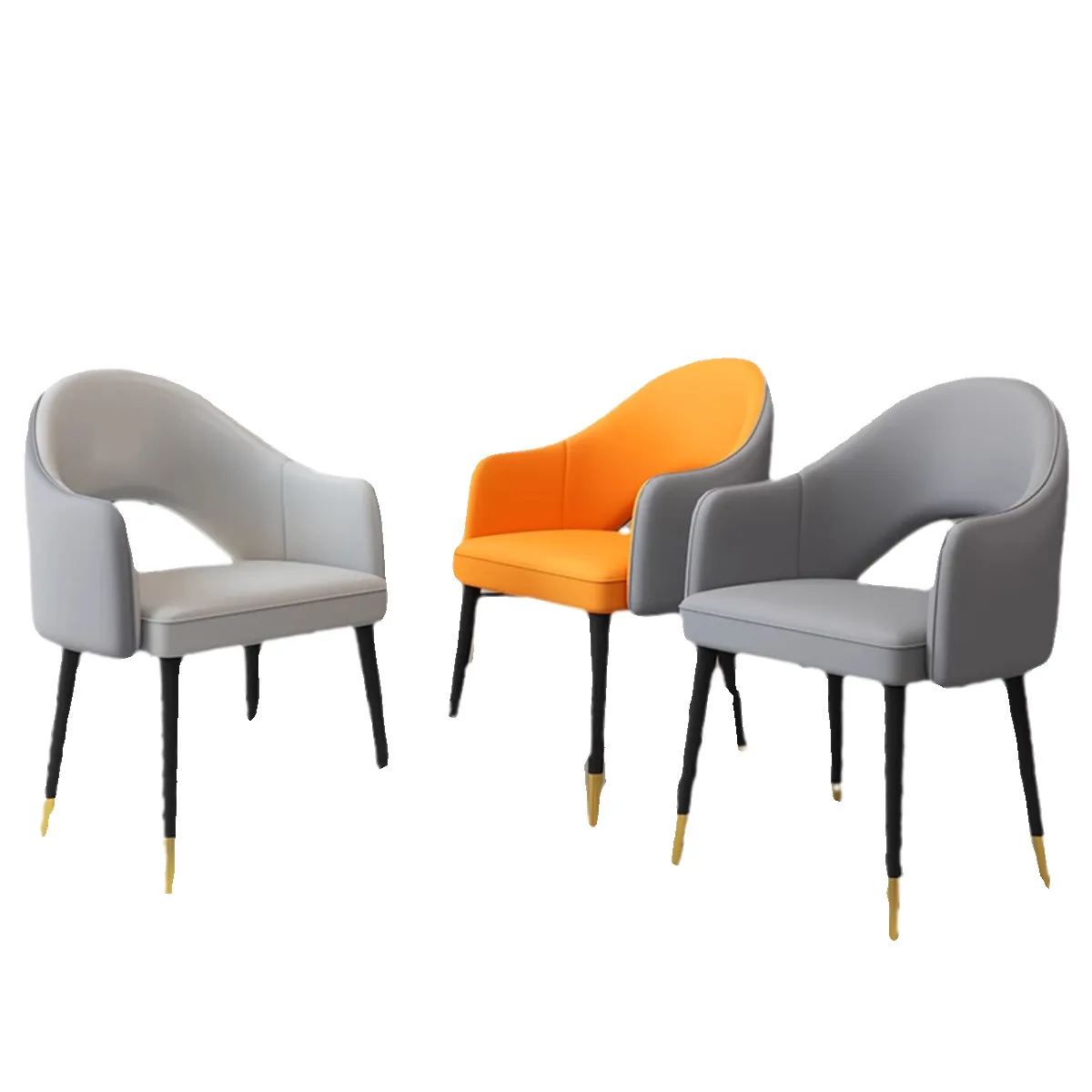 Modern Dining Chair with Backrest - Light Luxury High-End Design for Home, Hotel, Restaurant - Simple Dining Table Negotiation Chair thumbnail 4