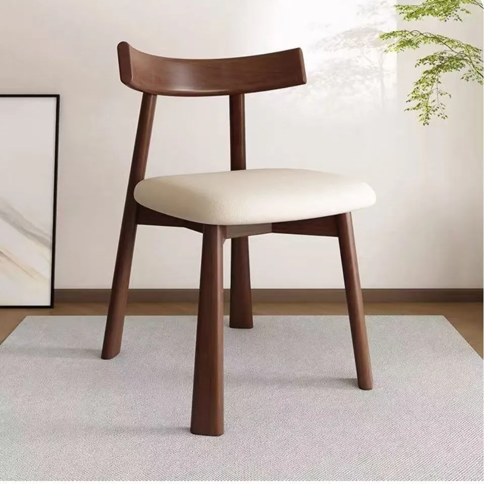 Modern Nordic Solid Wood Dining Chair with Backrest - Light Luxury Style for Home, Hotel, Restaurant, and Bar - Black Paddle Design thumbnail 6