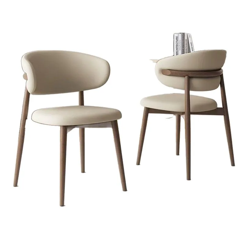 Modern Minimalist Dining Chair with Horn Backrest - Simple Home and Restaurant Seating - Comfortable and Stylish Accent Chair thumbnail 5