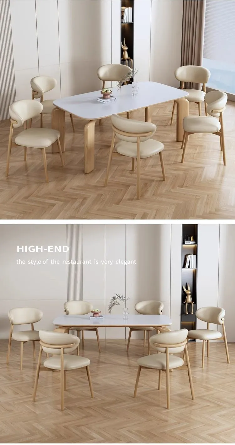Modern Minimalist Dining Chair with Horn Backrest - Simple Home and Restaurant Seating - Comfortable and Stylish Accent Chair showcase 5