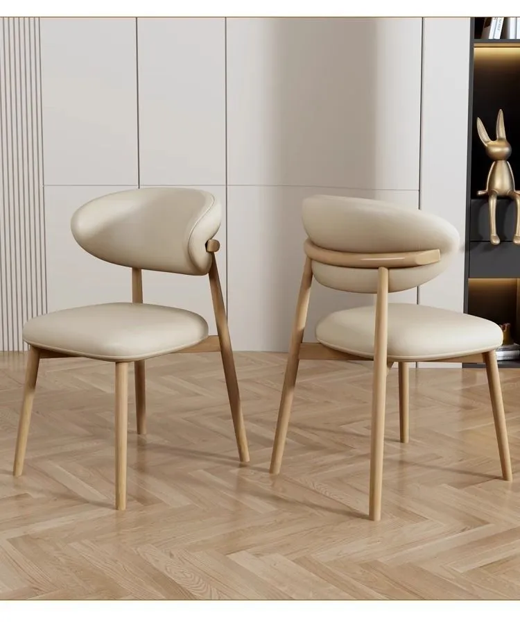 Modern Minimalist Dining Chair with Horn Backrest - Simple Home and Restaurant Seating - Comfortable and Stylish Accent Chair showcase 12