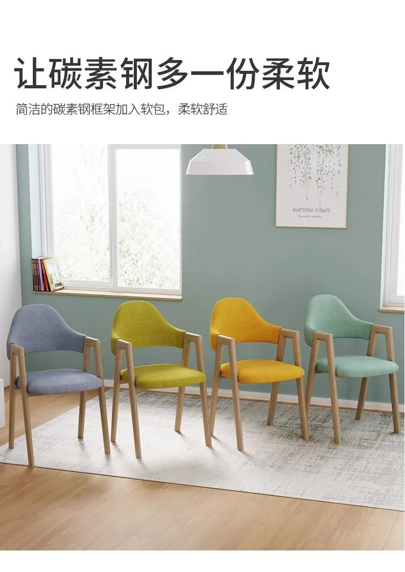 Modern Scandinavian Dining Chair - Simple A-Line Design, Iron Frame, Comfortable Backrest - Ideal for Home, Restaurant, Bedroom, Desk showcase 5