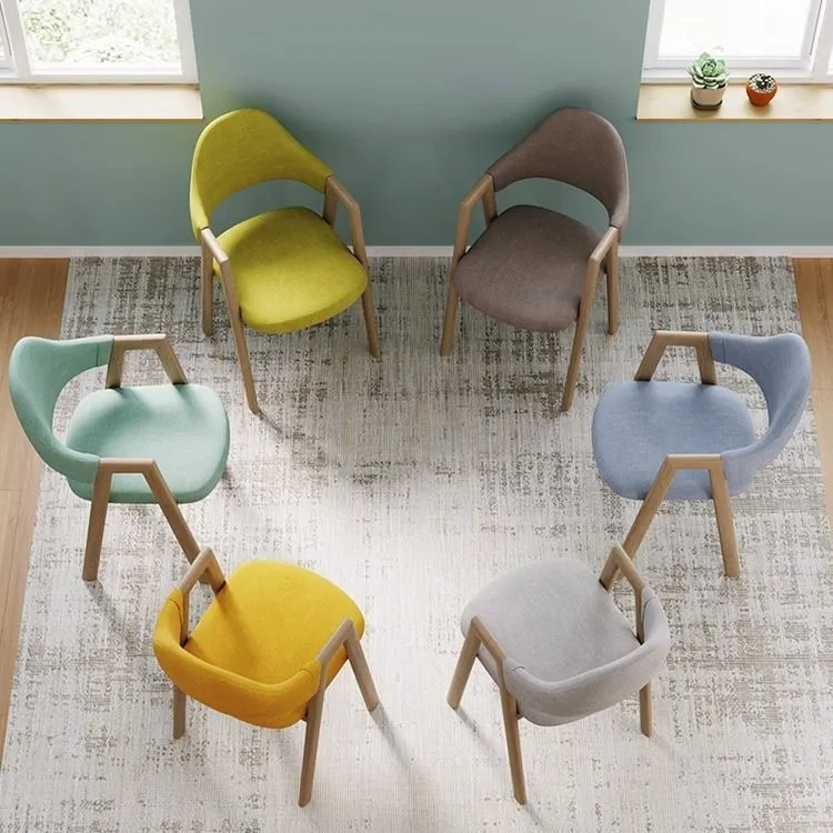 Modern Scandinavian Dining Chair - Simple A-Line Design, Iron Frame, Comfortable Backrest - Ideal for Home, Restaurant, Bedroom, Desk thumbnail 4