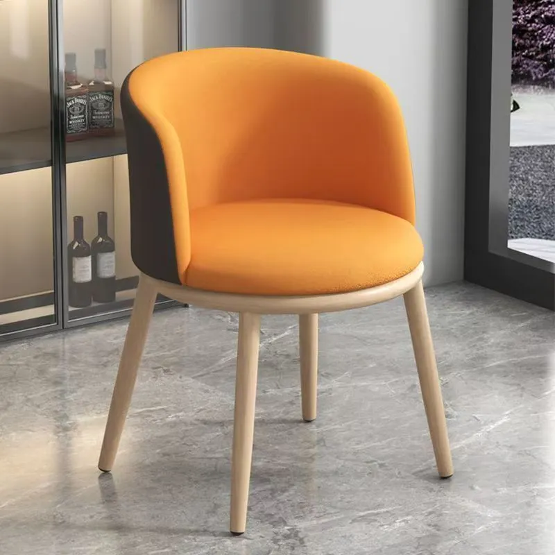 Orange & Brown - Wood Legs
