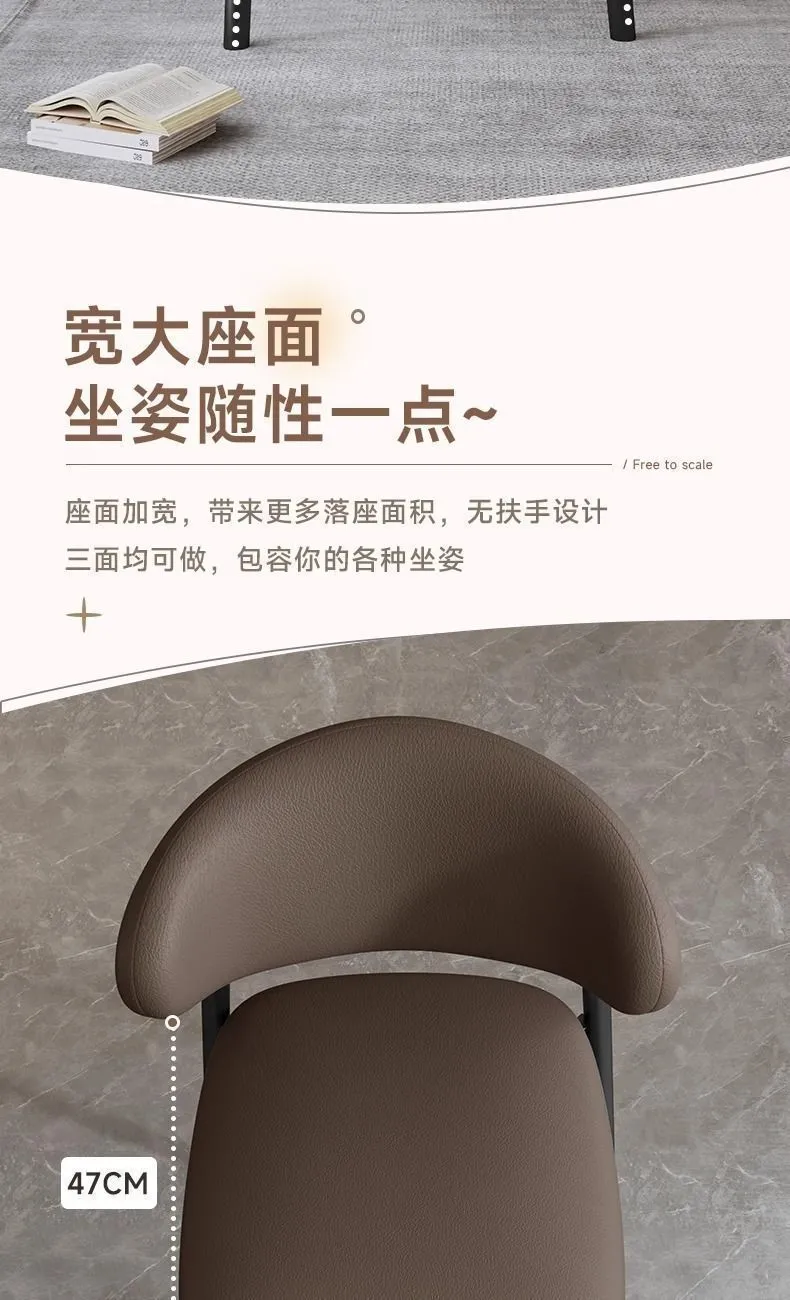Modern Minimalist Dining Chair - Nordic Light Luxury Style - Comfortable Backrest Chair for Home, Hotel, Restaurant - Long Sitting Ergonomic Design showcase 10